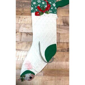Annalee Vintage Christmas Quilted Stocking With Mouse 7550 No Tag
